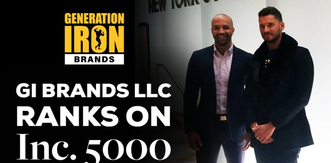 A marca Generation Iron LLC está no ranking da Inc. Magazine dentre as empresas privadas com mais rápido crescimento