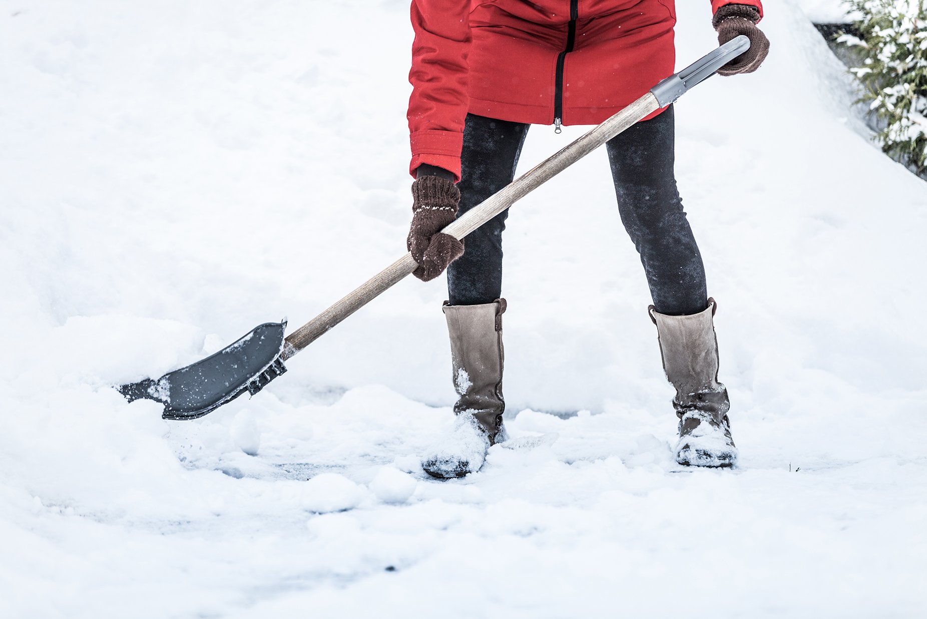 holiday shoveling snow