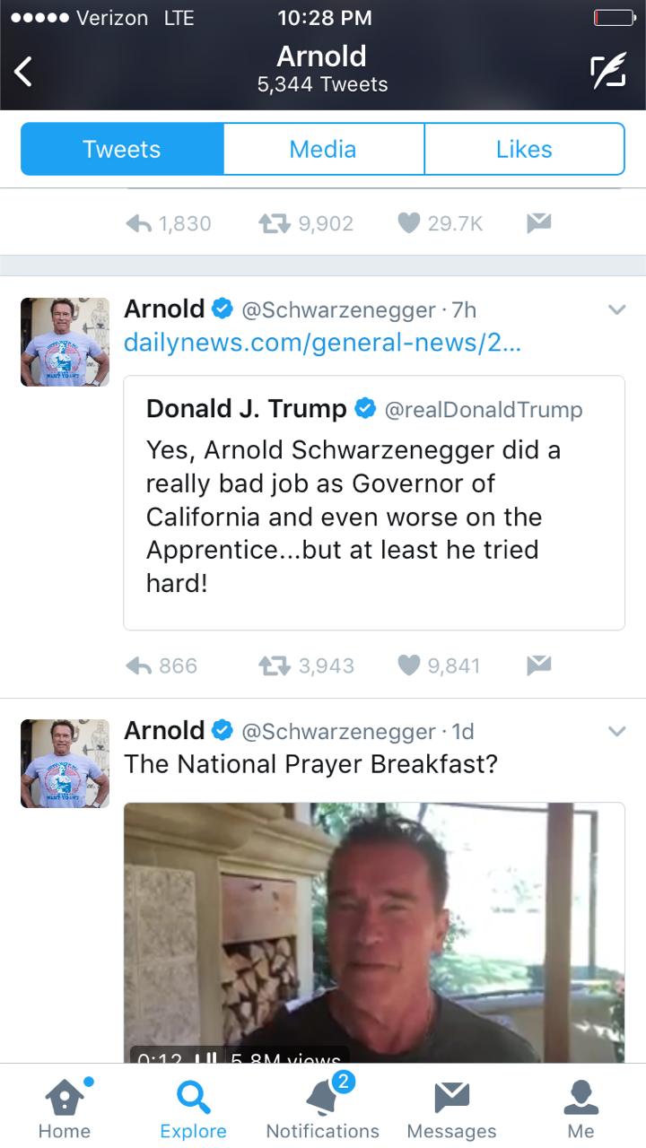 Arnold Schwarzenegger vs Trump Tweet Generation Iron