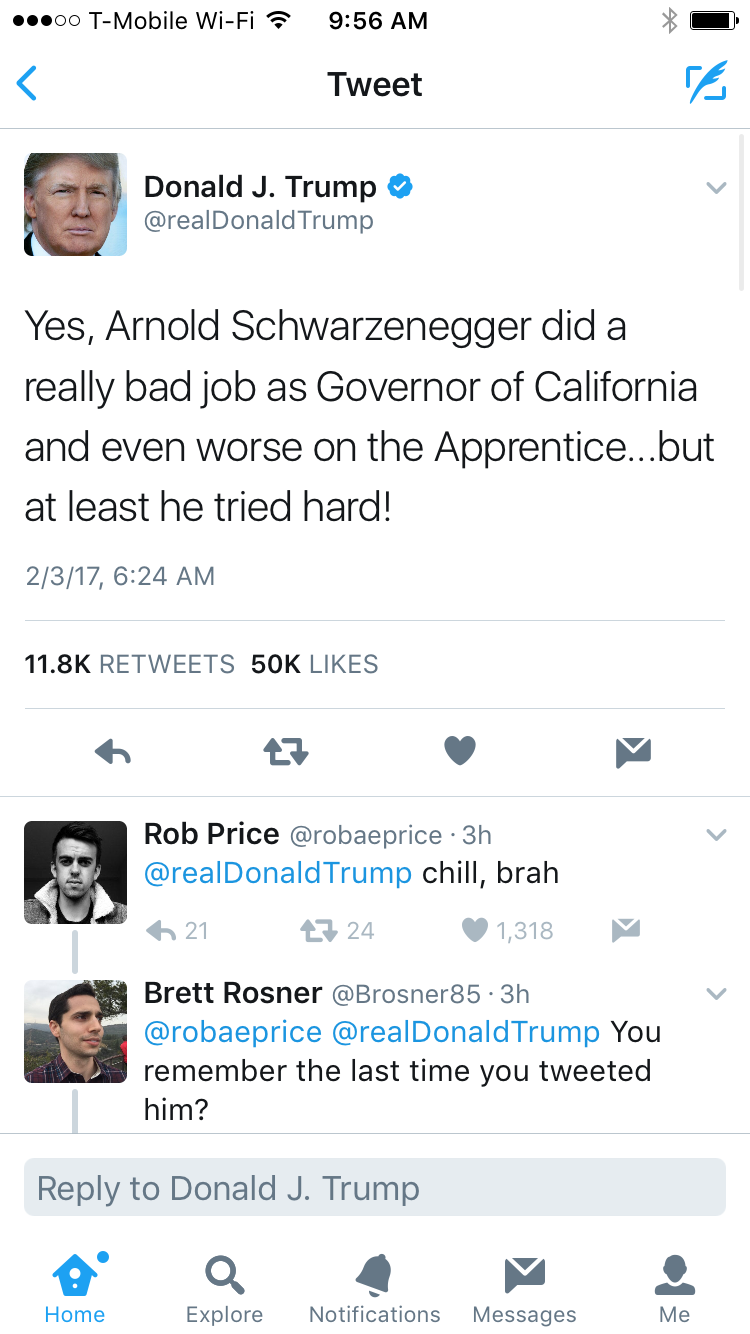 Donald Trump Tweet Against Arnold Generation Iron