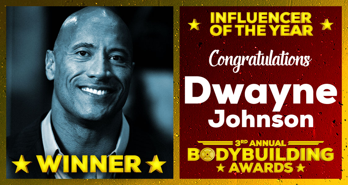 2018 Generation Iron Bodybuilding Awards Dwayne The Rock Johnson Influencer Of The Year
