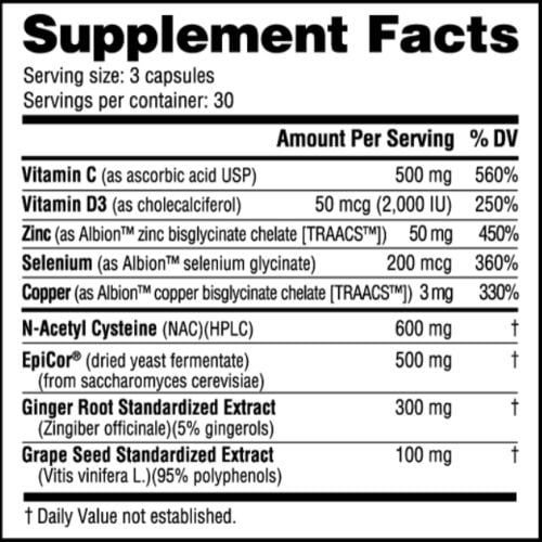 NutraBio Immune Label