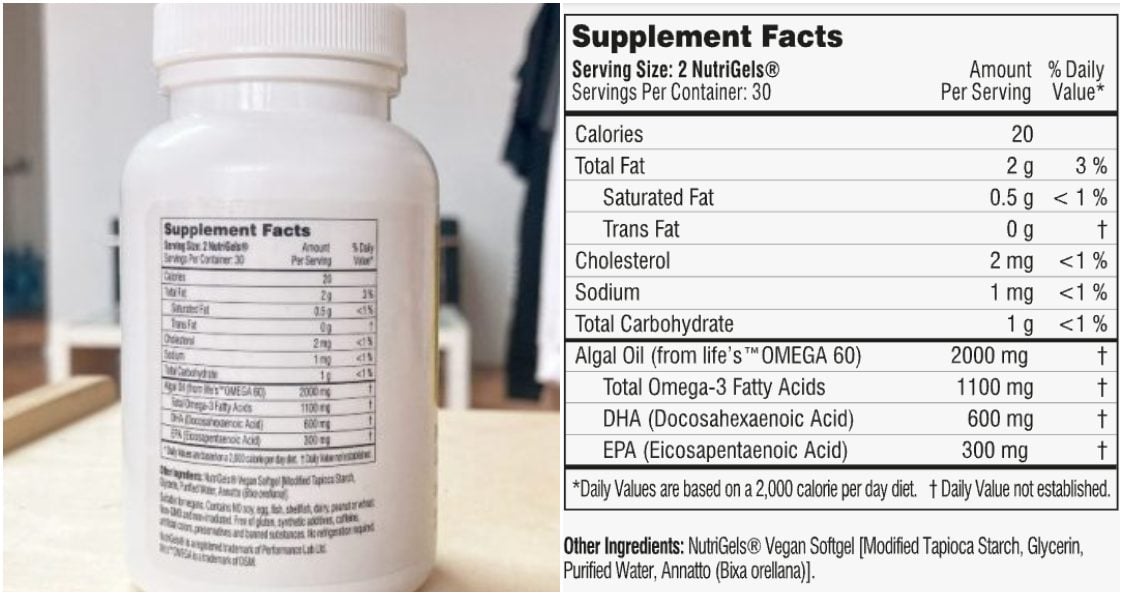 Performance Lab Omega-3 Ingredients