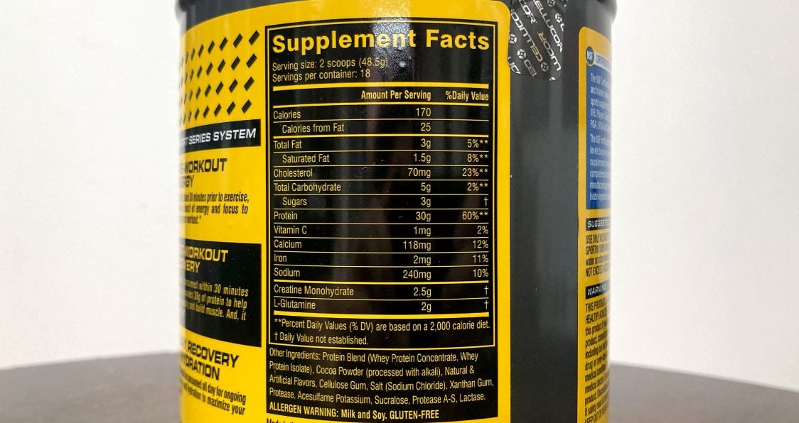 Cellucor_Whey Sport_Ingredients