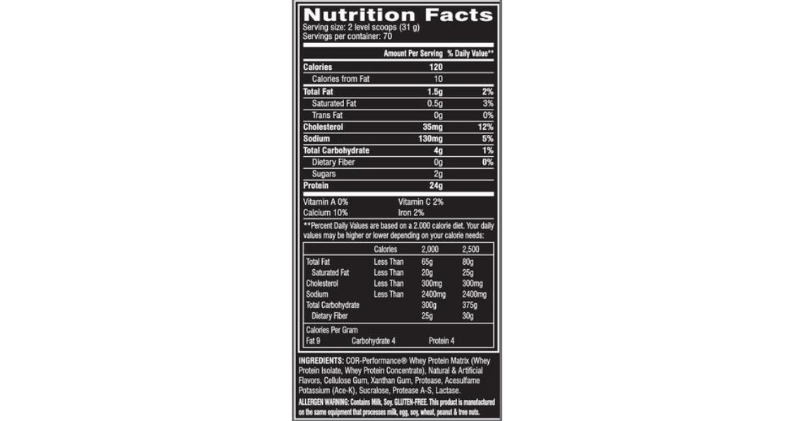 Cellucor COR-Performance Whey Label
