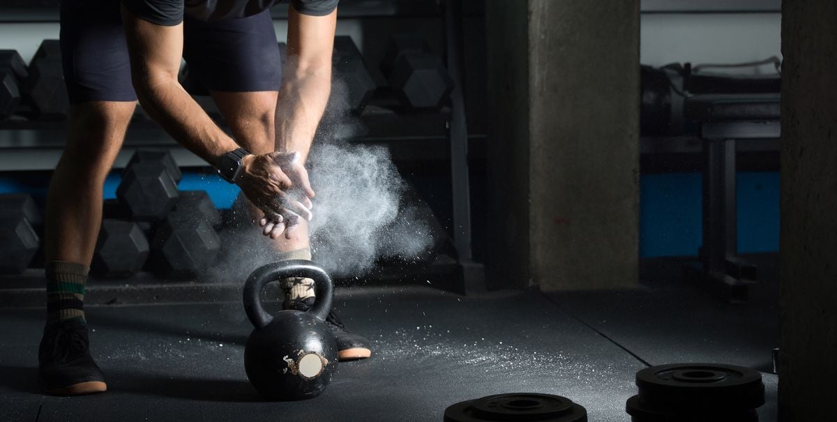 Kettlebell chalk dust