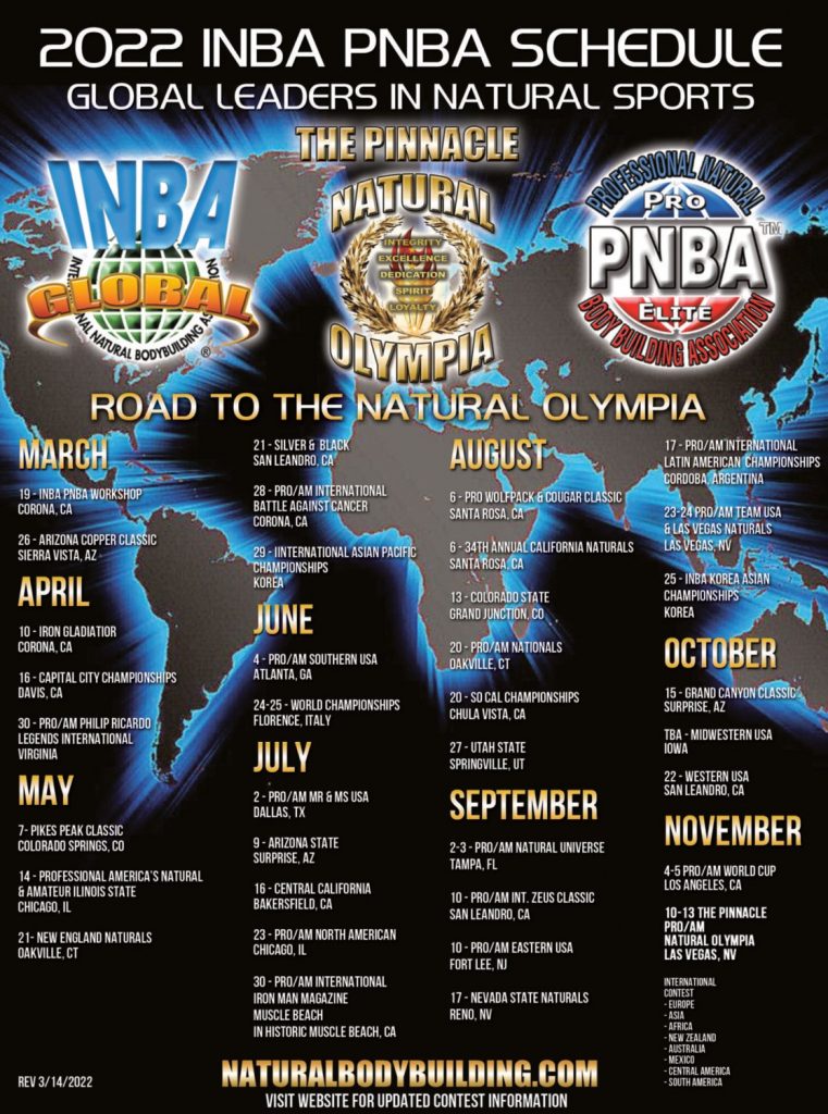 2022 INBA PNBA Competition Schedule