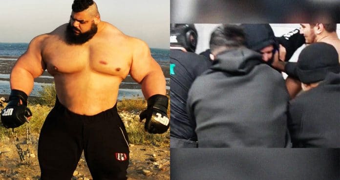 Iranian Hulk Fight Group Of Men