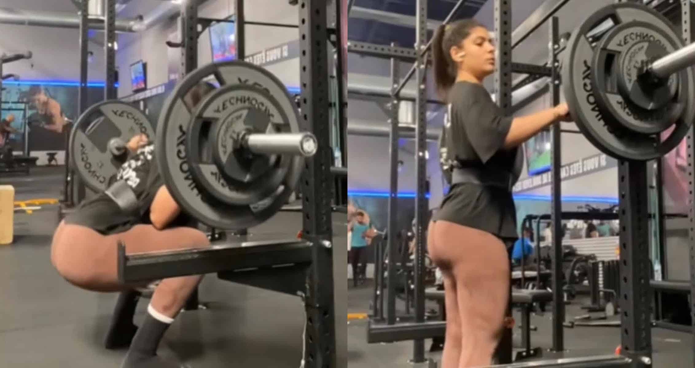 Female TikToker Goes Viral For Wearing Skin Colored Leggings In The Gym  That Left Everyone Confused - Generation Iron Fitness & Strength Sports  Network