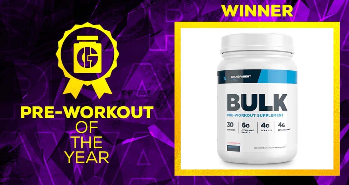 Transparent Labs Bulk Pre-Workout Of The Year Generation Iron Supplement Awards 2022