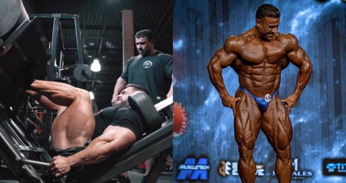 Derek Lunsford and Kamal Elgargni leg workout