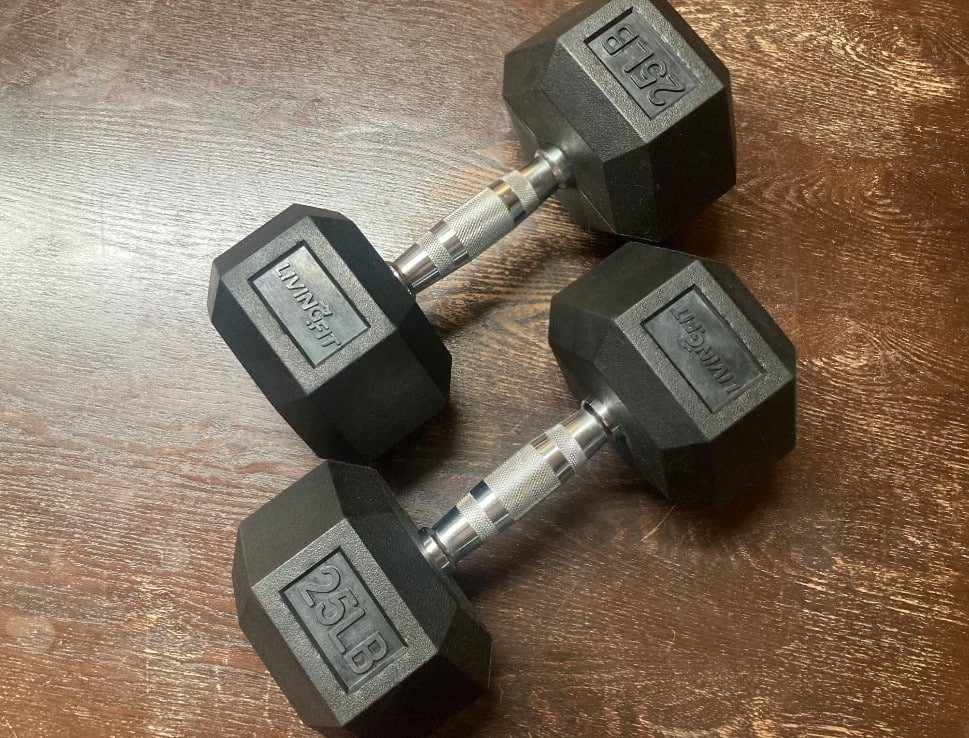living fit hex dumbbells