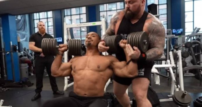 larry wheels and eddie hall shoulder workout