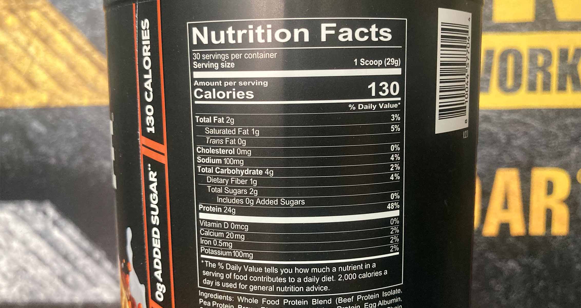 REDCON1 MRE LITE nutrition facts