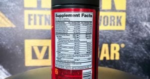 MUTANT TEST nutrition facts supplement