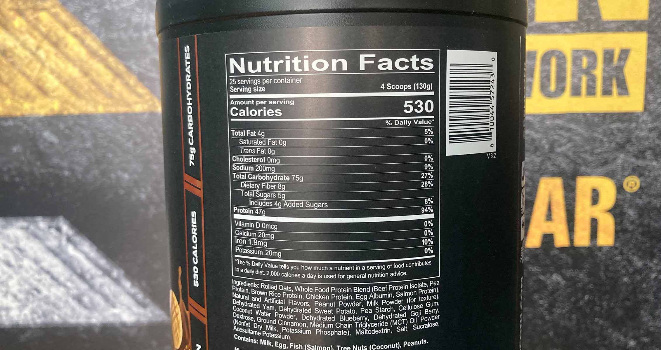 REDCON1 MRE Whole Food Protein Nutrition Facts