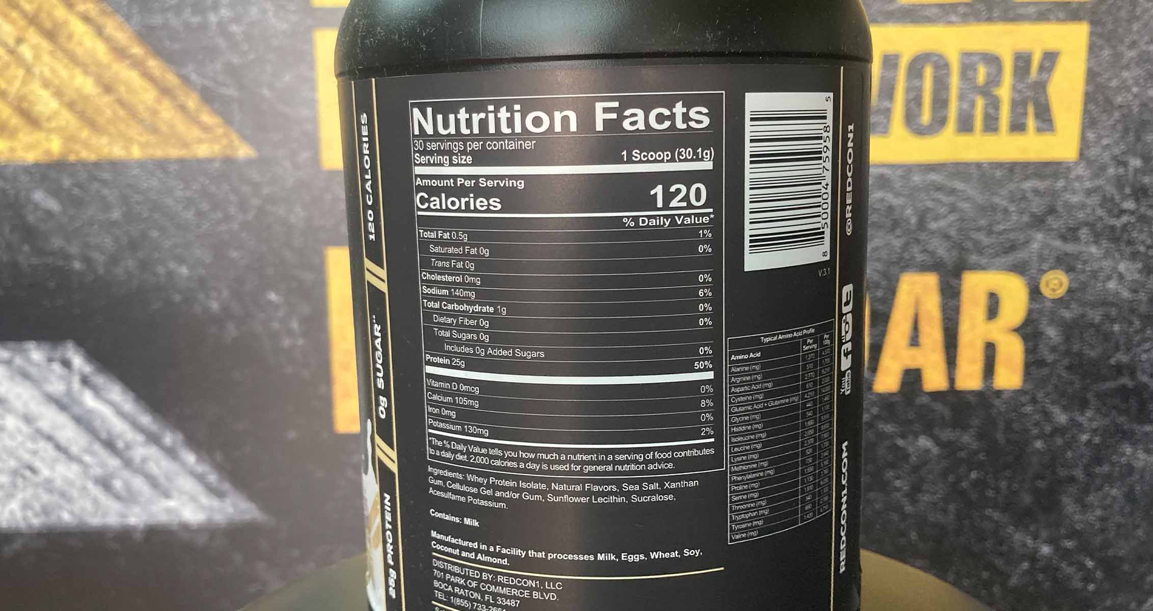 REDCON1 Isotope nutrition facts