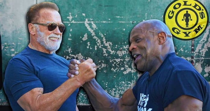 Ronnie Coleman and Arnold Schwarzenegger's arm workout