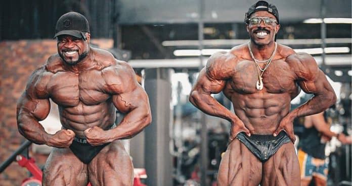 Terrence Ruffin & Brandon Curry shoulder pump workout