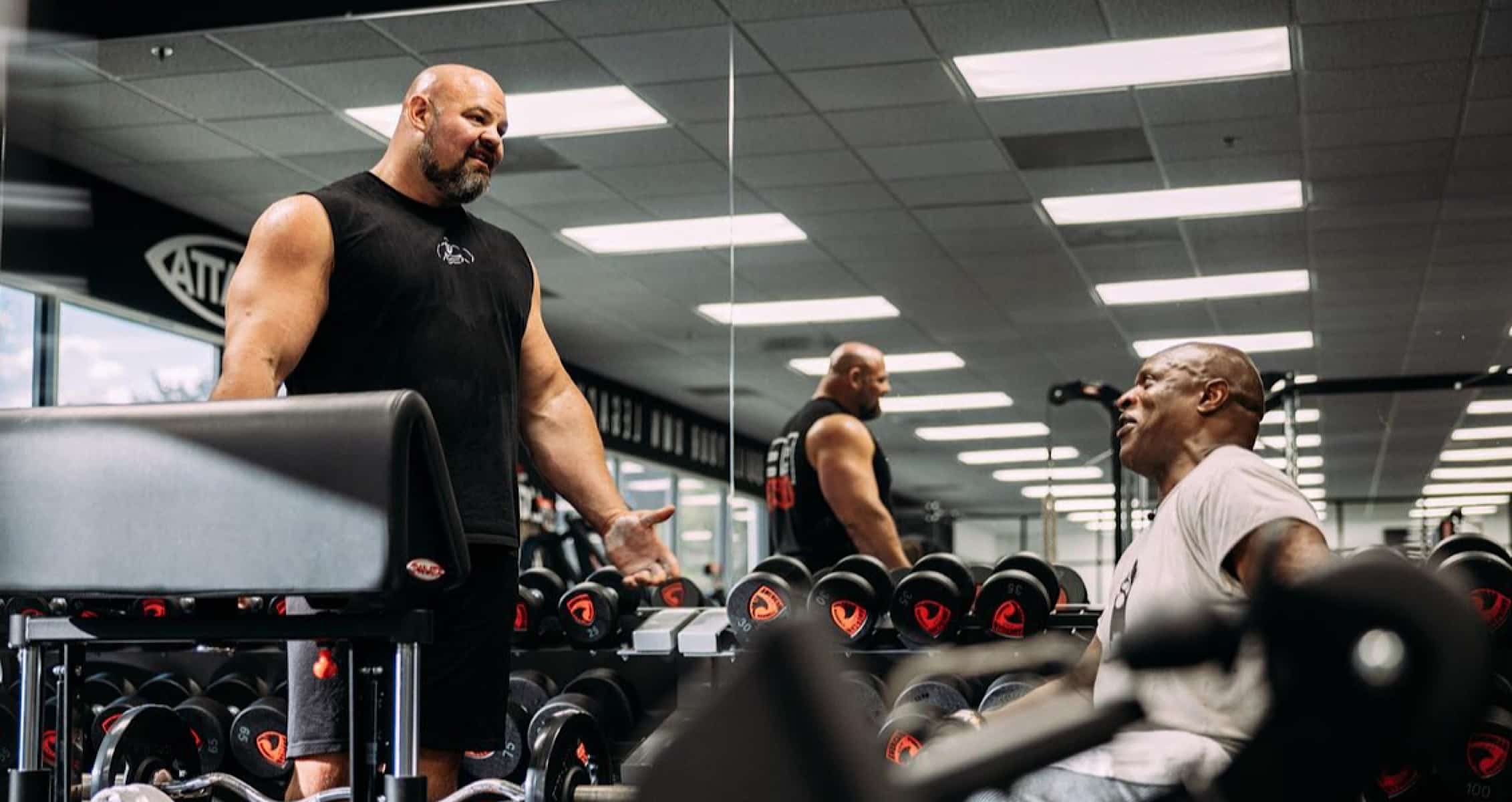 Brian Shaw and Ronnie Coleman training arms