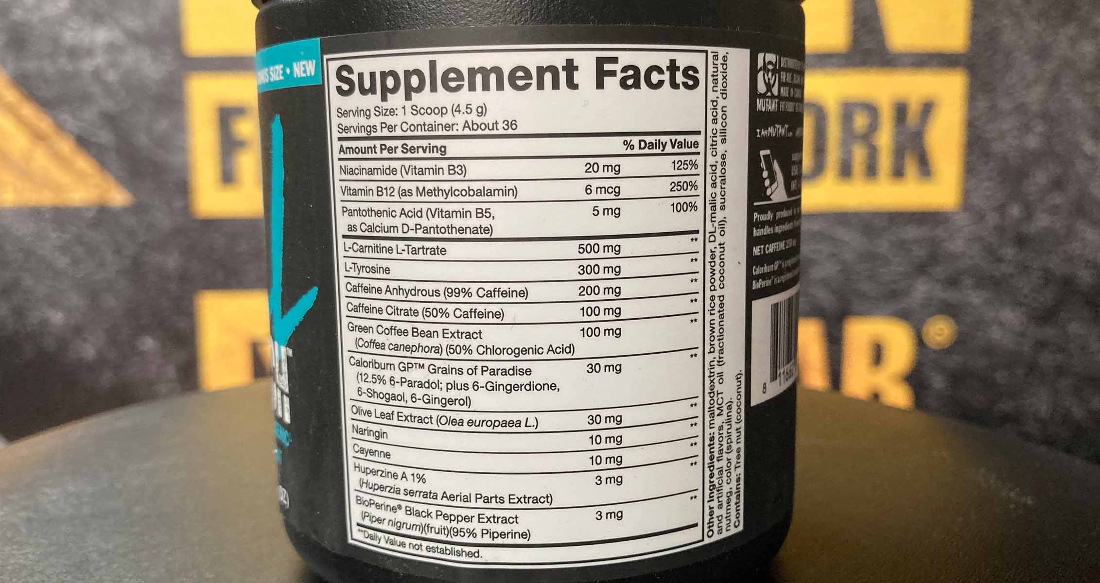 MUTANT Kill Switch Nutrition Facts