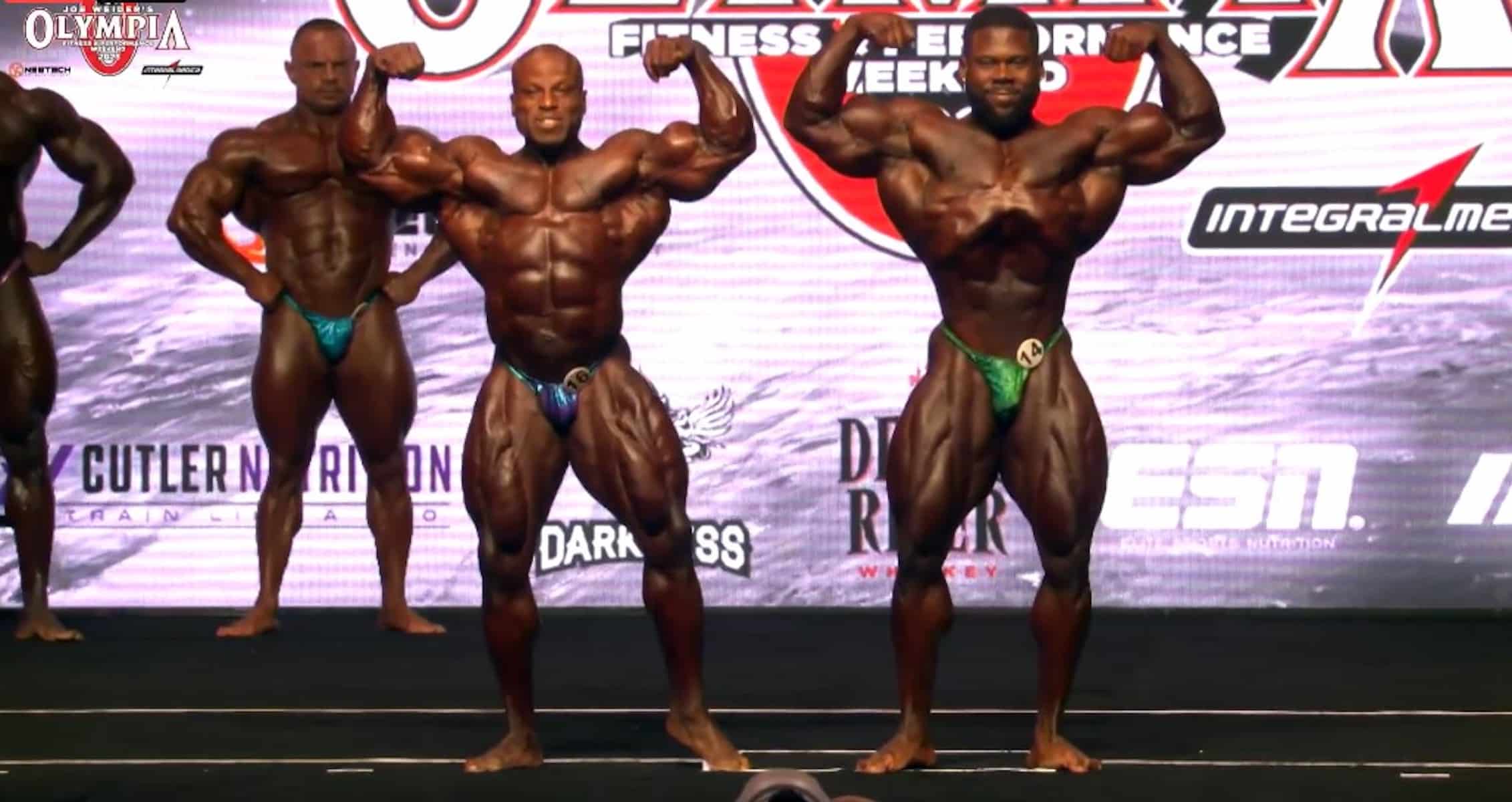 Mens open bodybuilding final call out at prejudging of 2023 Mr