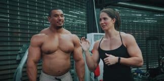 Vladislava Galagan and Larry Wheels shoulder workout