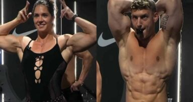 Matt Morsia went through. bodybuilding posing session led by Vladislava Galagan.