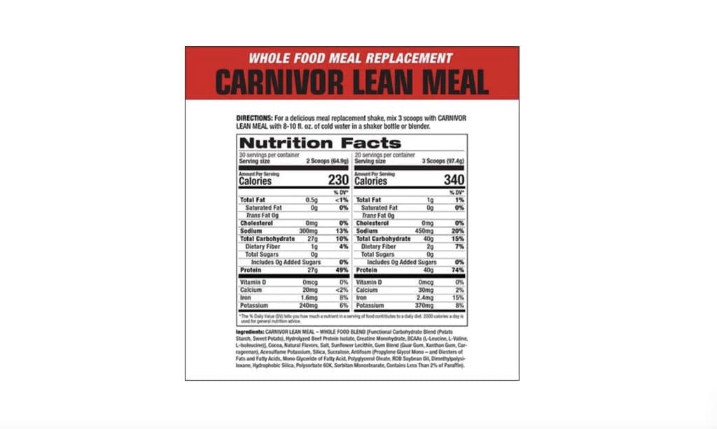 carnivor lean meal