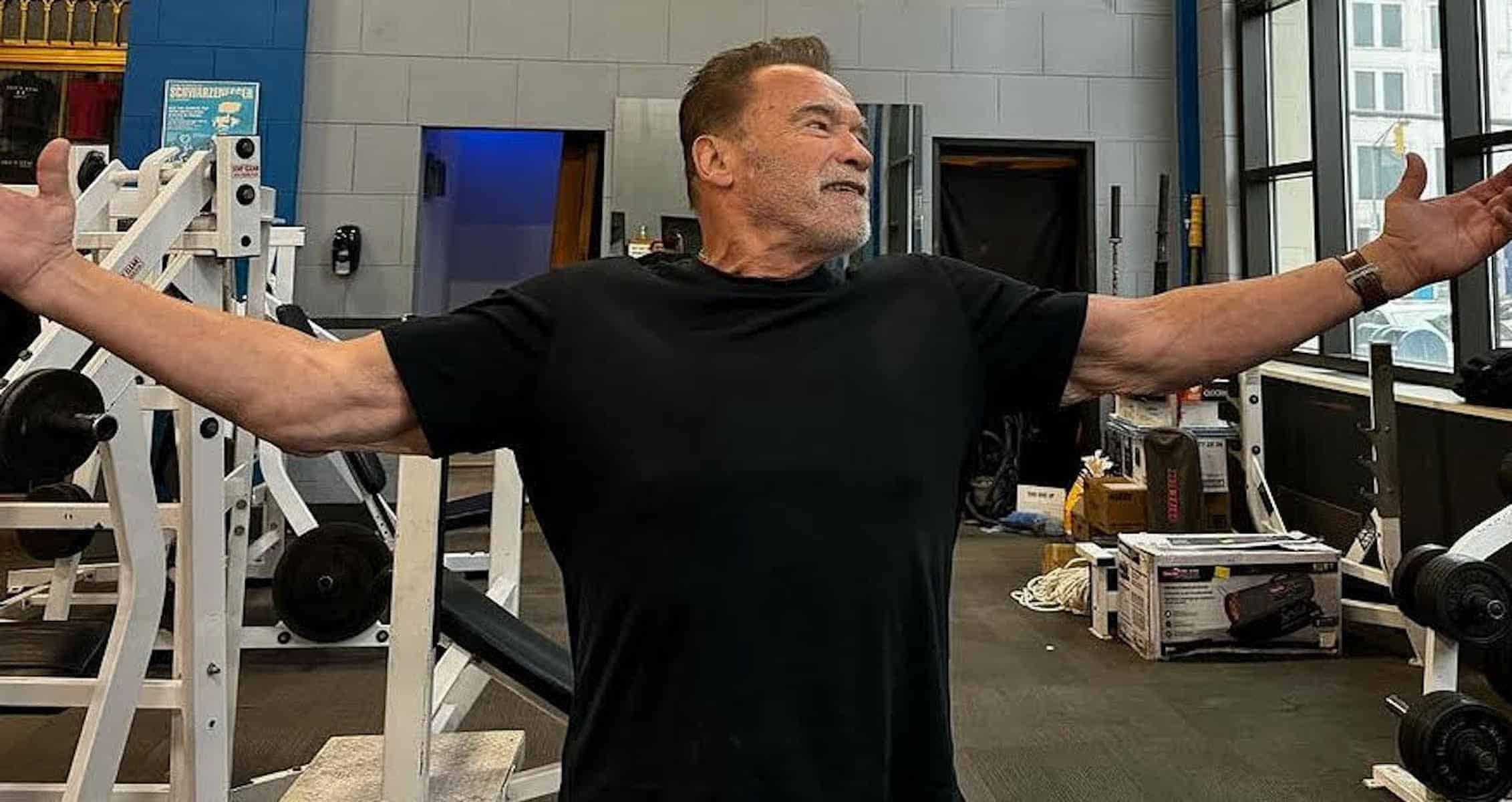 Arnold shared tips on how to stay healthy while sitting all day.
