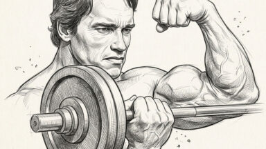 Arnold Schwarzenegger bicep curl sketch