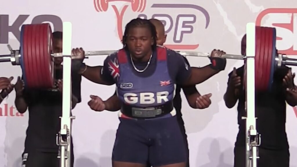 Joshua Ngoka junior squat and total records